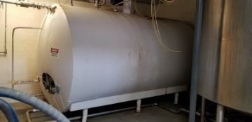 Approx. 3,500 Gallon Horizontal S/S Jacketed Tank, with Painted Exterior, Vertical Agitator, Side