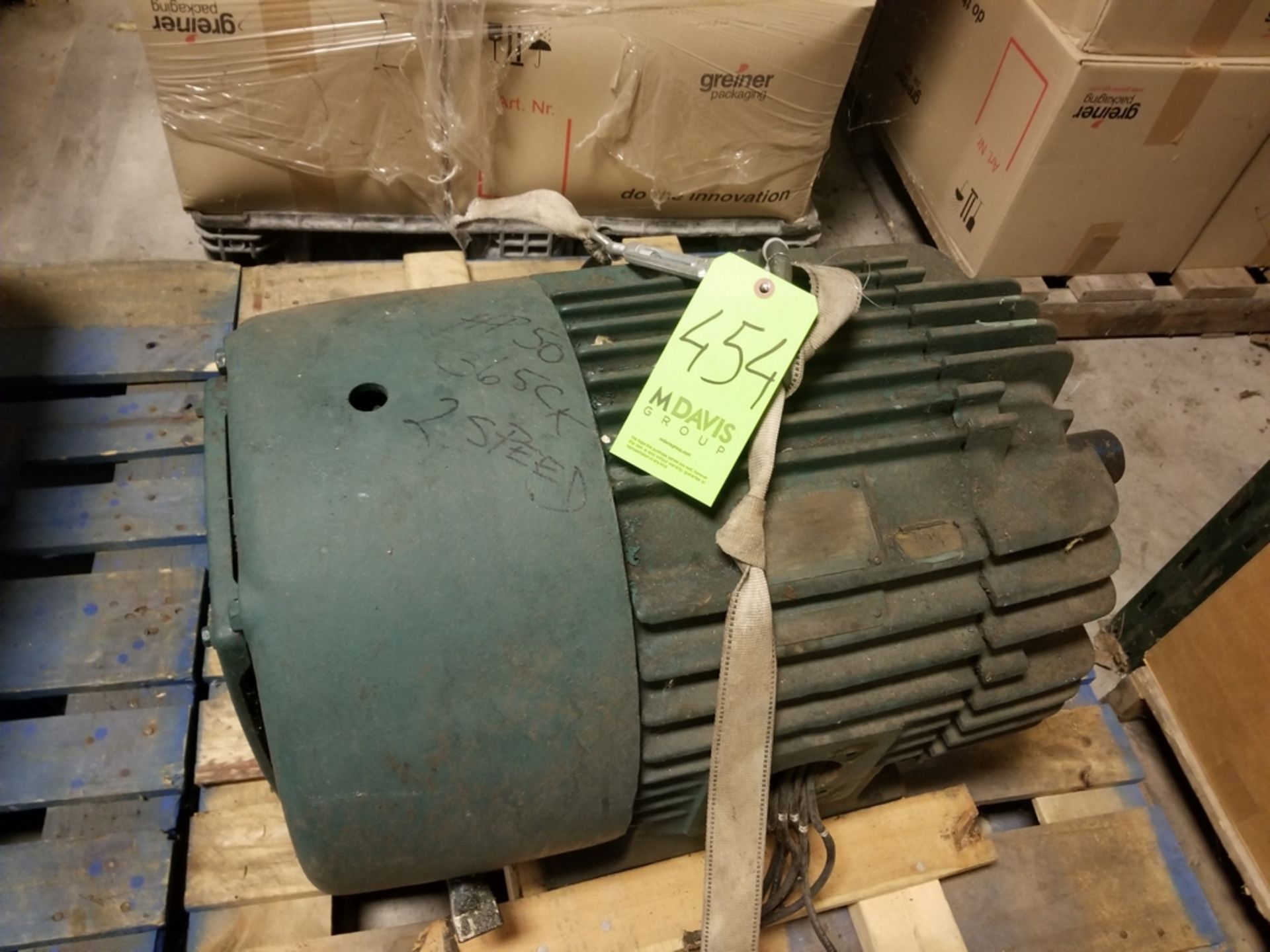 Electric motor; 50/25HP; 460V; 1775/885 RPM (Located in Dixon, Illinois)(Rigging and Handling