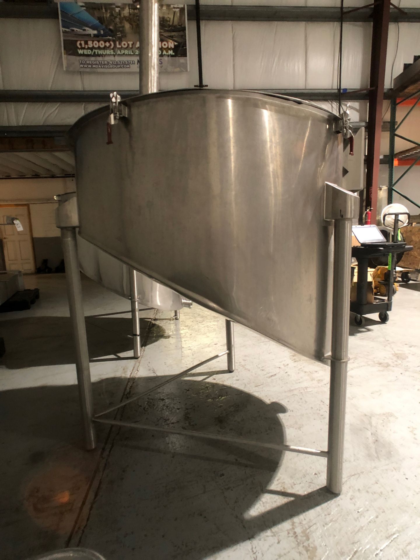 Cherry Burrell S/S Balance Tank, Approx. 48" Dia x 42" Deep, S/S Lid, 5" Dia Outlet (Rigging & - Image 3 of 5