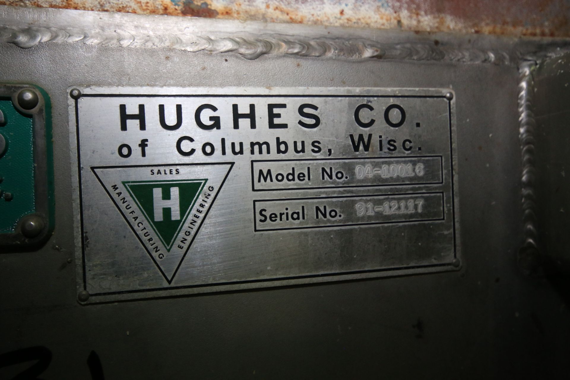 Hughes 20 ft L x 6 ft W S/S Blancher, Model 04-10016, SN 91-12117, Steam Heated, US 5 hp / 1745 - Image 11 of 11