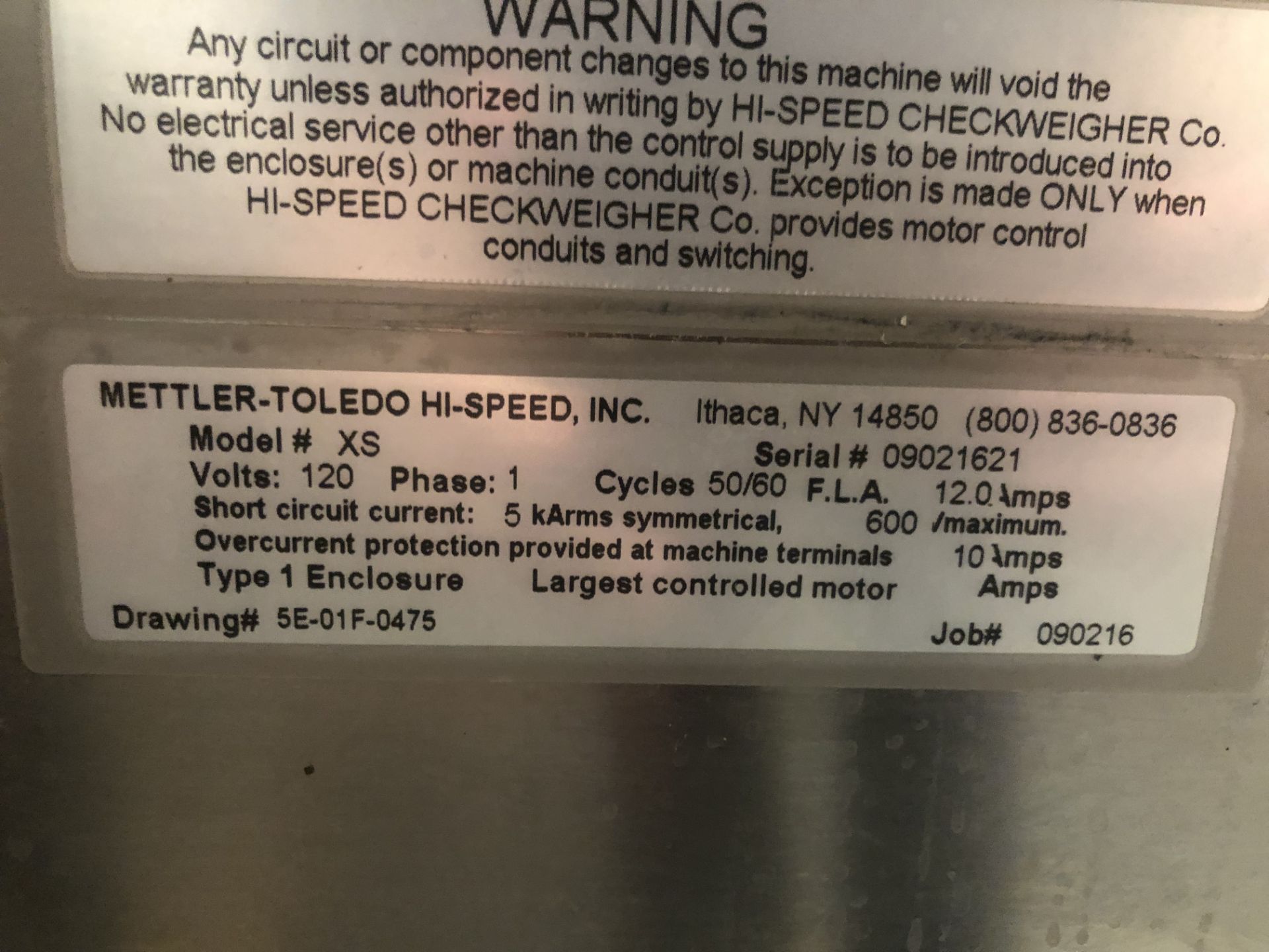 Mettler Toledo Hi-Speed Check Weigher, Model XS, S/N 09021611, Product Reject Station, Operator - Image 9 of 12