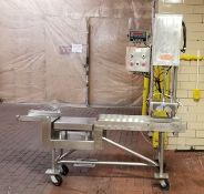 S/S Cheese Pressing Station, with 13”L x 10”W Press Area, 15”W Mounted Conveyor, with 18”L x 14”W