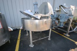 S/S Cone-Bottom Jacketed Kettle, Aprox. 70" Dia. x 16" Deep, with Agitation Motor, (2) S/S Hinge
