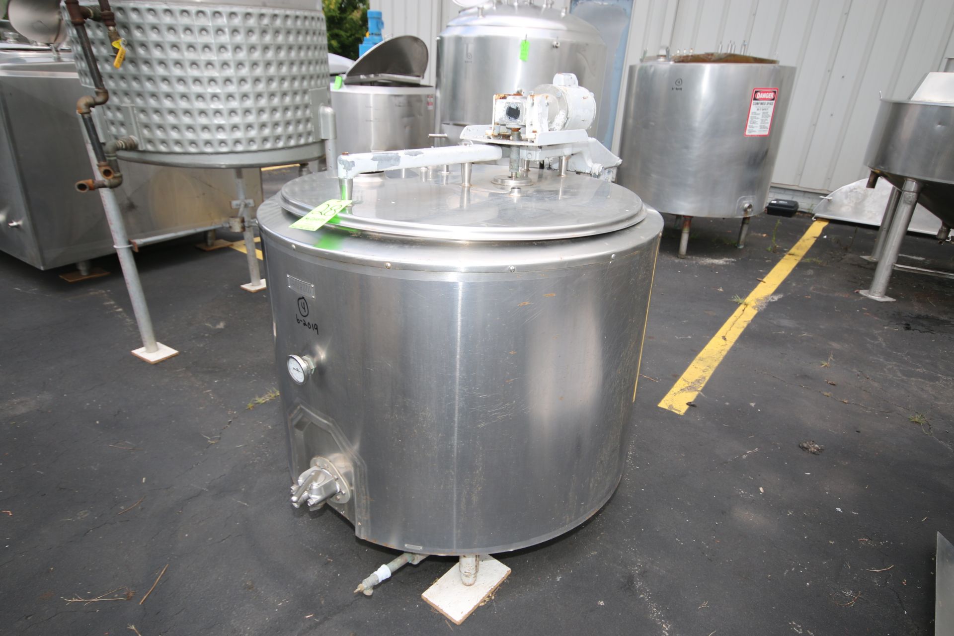 Damnrow 150 Gallon S/S Jacketed Tank, with Top Mounted Agitation, Internal Dims.: Aprox. 43" Dia. - Image 2 of 5