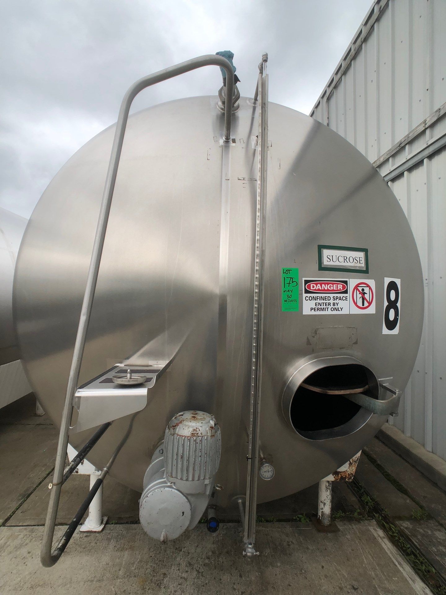 Cherry Burrell 5,000 Gal. S/S Horizontal Single Wall Tank, M/N HC, Equipped with Horizontal