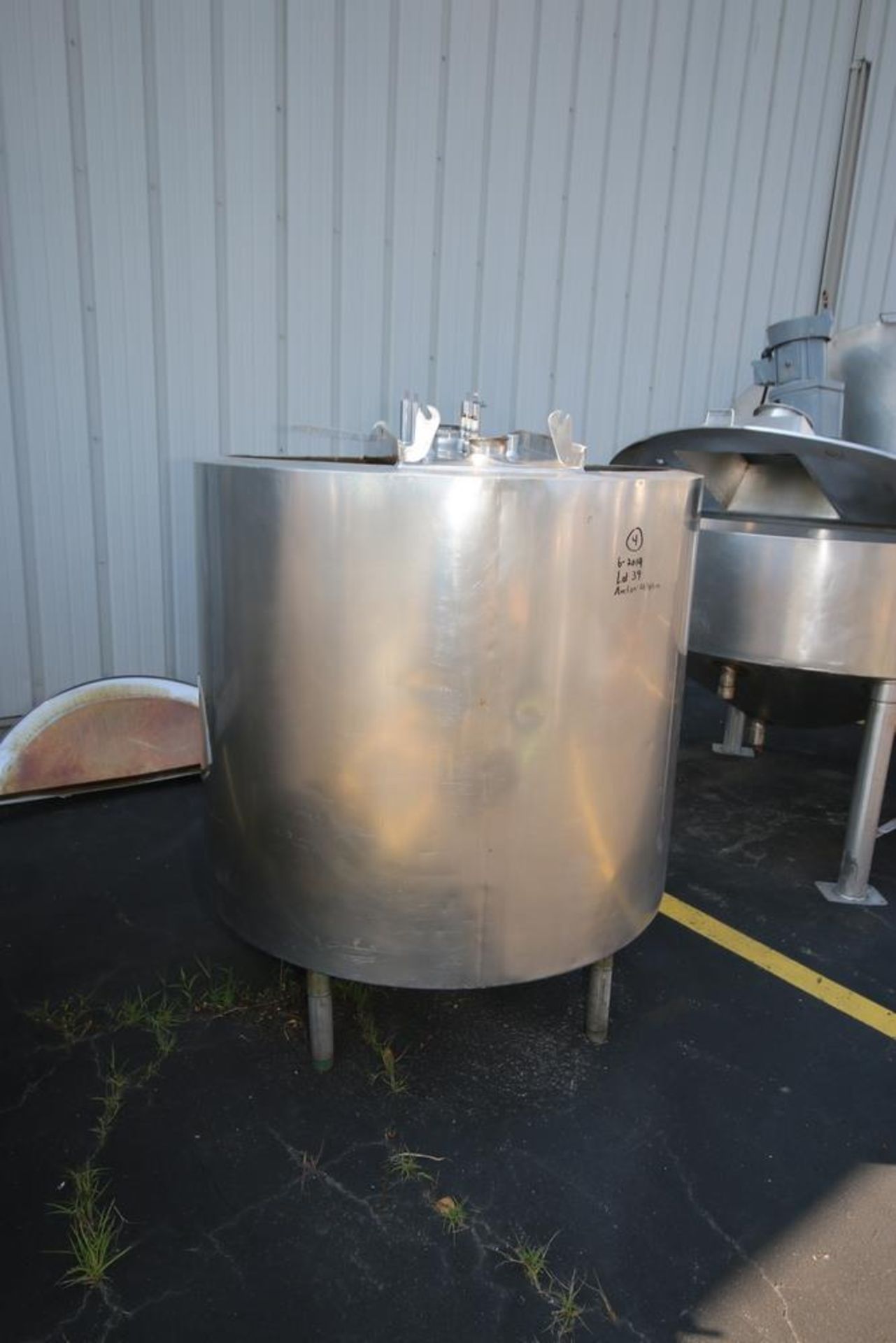 Jenson S/S 300 Gal. Jacketed Vertical Tank, S/N CRST-101-DR, with S/S Slope Bottom, Mounted on S/S - Image 2 of 5