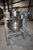 Lee 50 Gallon Jacketed Kettle, S/N 715-S, Equipped with Top-Mount Sweep Scrape Agitation, 1-1/2