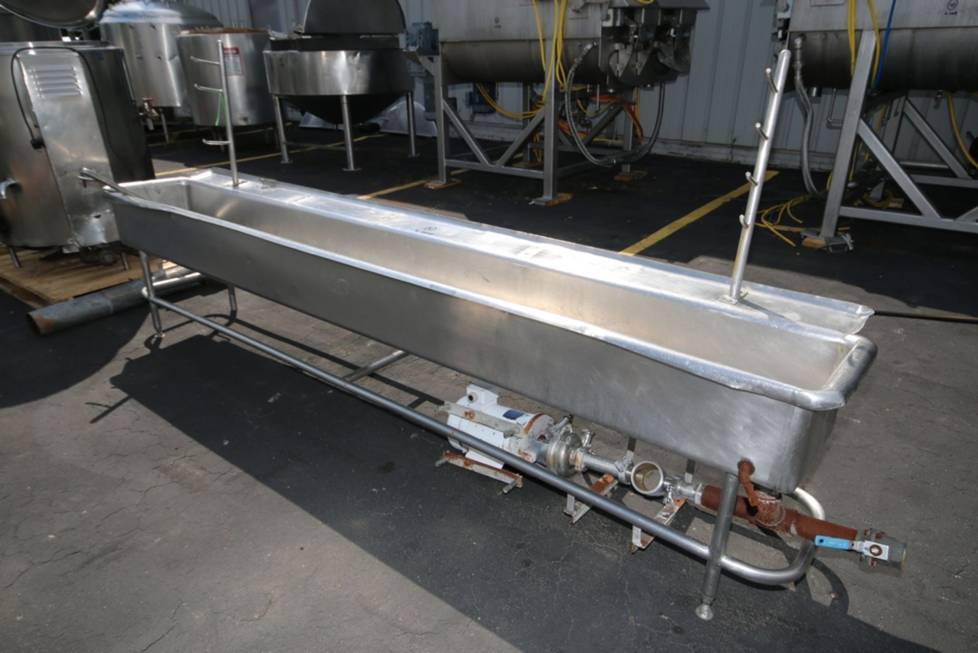 S/S COP Wash Trough, Internal Dims.: Aprox. 135" L x 16" W x 11" D, with 5 hp Centrifugal Pump, 3450 - Image 2 of 4
