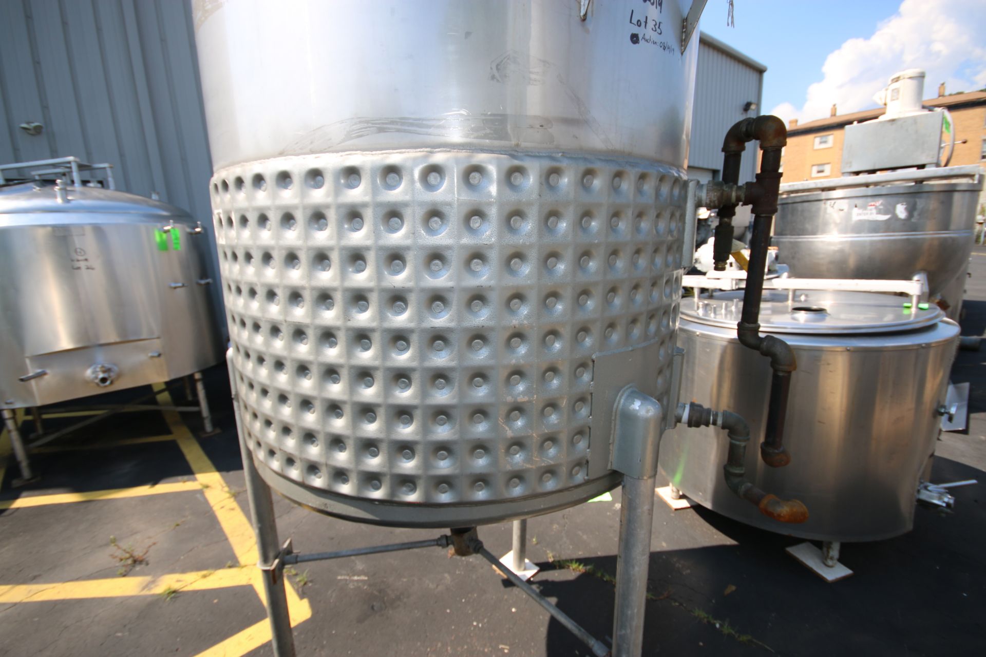 LHE 310 Gal. S/S Jacketed Vertical Tank, M/N 310GAL.CJ, S/N 6564-2, with Bottom Half Dimple - Image 6 of 6