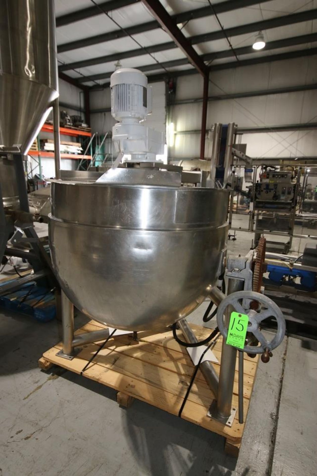 Groen 150 Gallon S/S Kettle, M/N DN/TA-150, MAX. W.P. 45 PSI @ 300 F, NAT'L BD Number: 99129, with