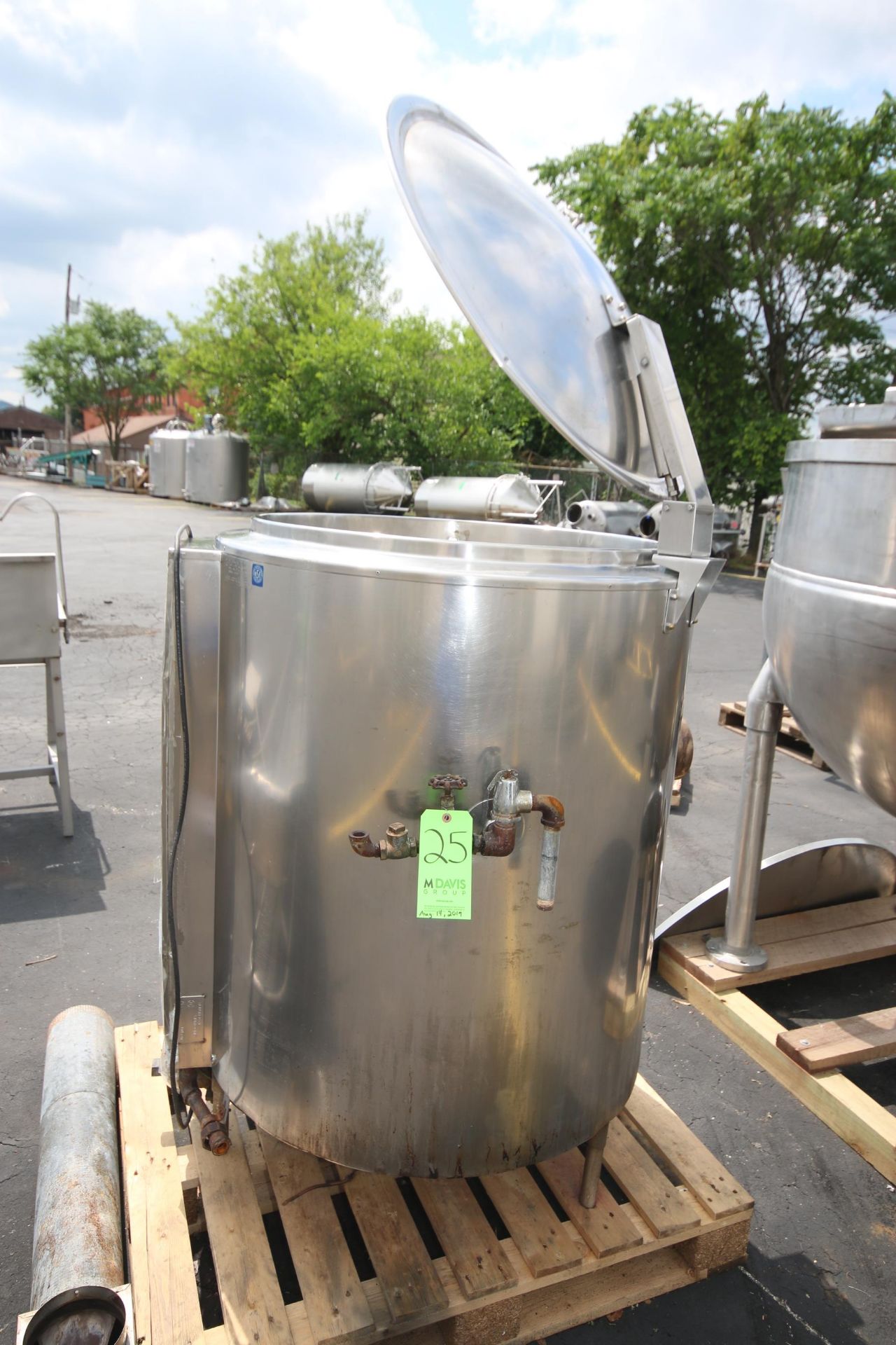 Groen 80 Gallon S/S Kettle, M/N AH-80, NAT'BD #: 37444, MAX. W.P. 30 PSI @300 F (Rigging & Loading - Image 3 of 5