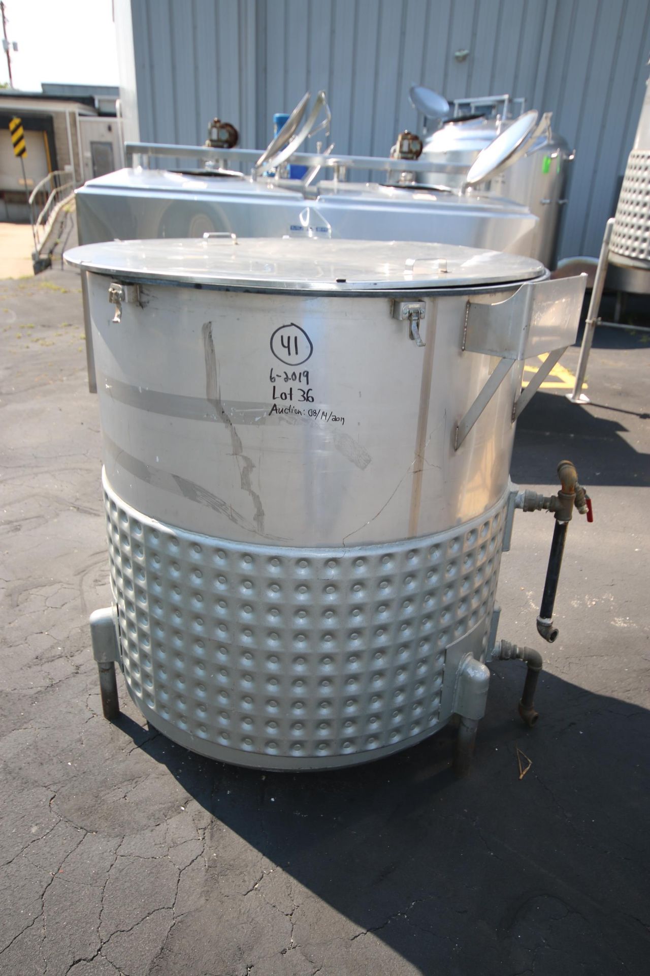 LHE 310 Gal. S/S Jacketed Vertical Tank, M/N 310GAL.CJ, S/N 6564-1, with Bottom Half Dimple