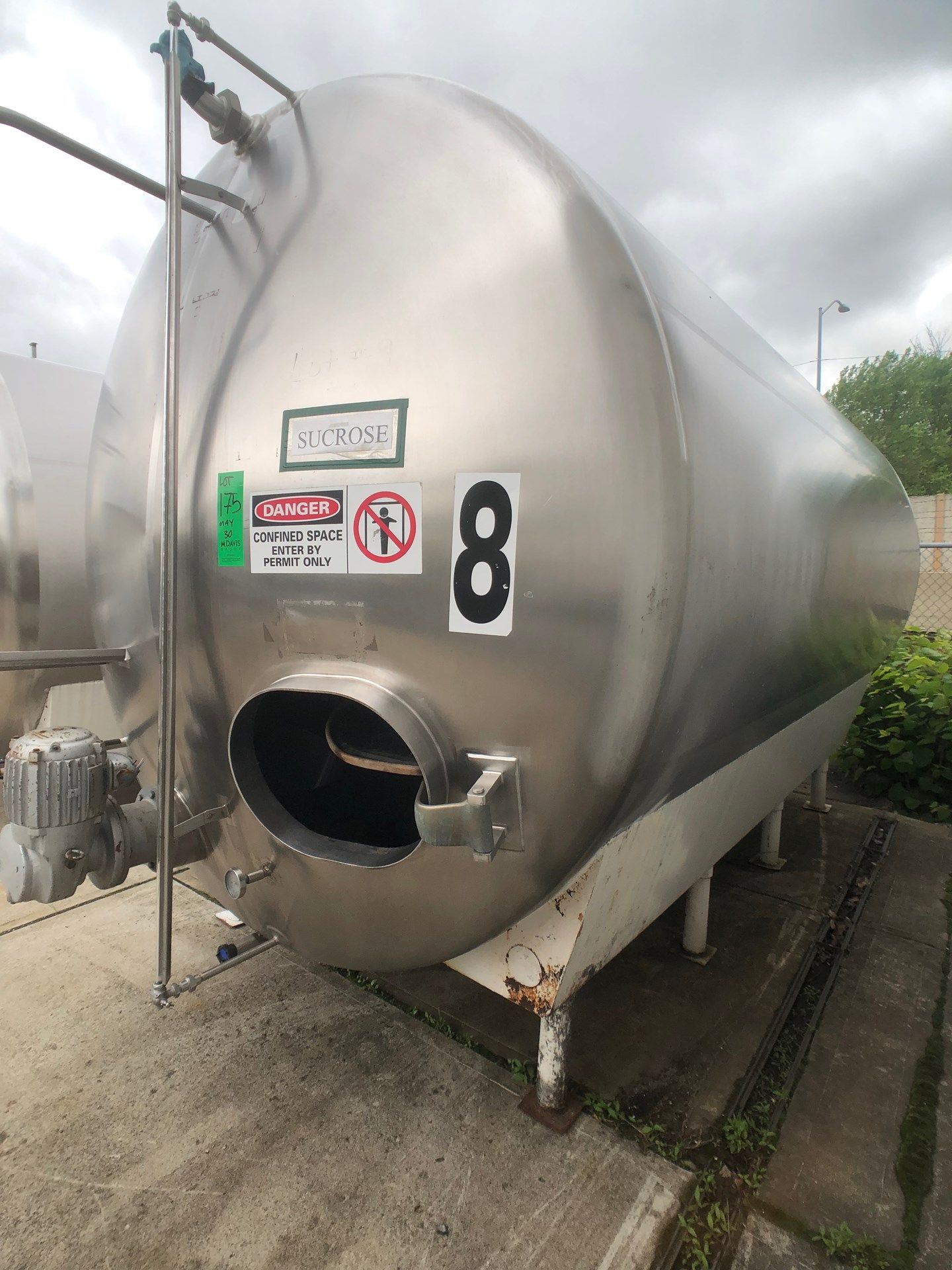 Cherry Burrell 5,000 Gal. S/S Horizontal Single Wall Tank, M/N HC, Equipped with Horizontal - Image 5 of 10