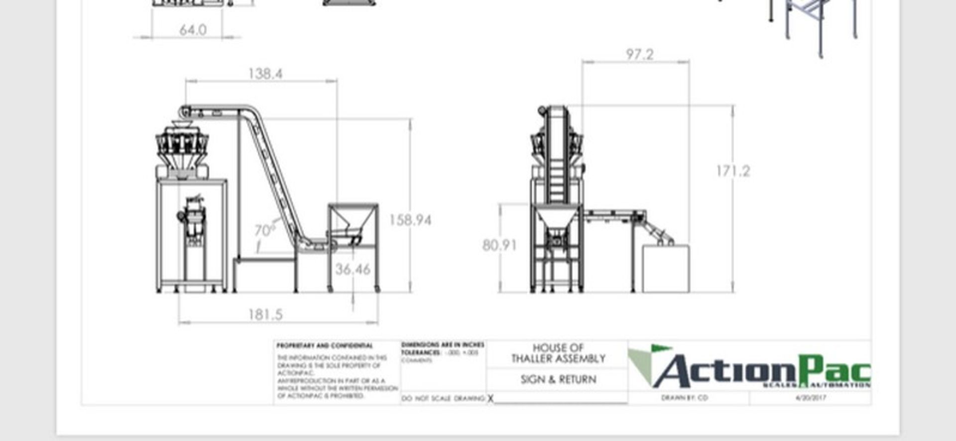 BULK BID LOTS 16-19. Includes 2017 Action Pak Rotary Scale, 2017 Pack Line Cup Filling Line, 2017 - Image 3 of 49