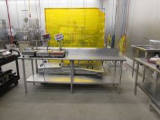 Stainless Steel Table, 96" long x 24-1/2" wide x 34" high (Room 2)