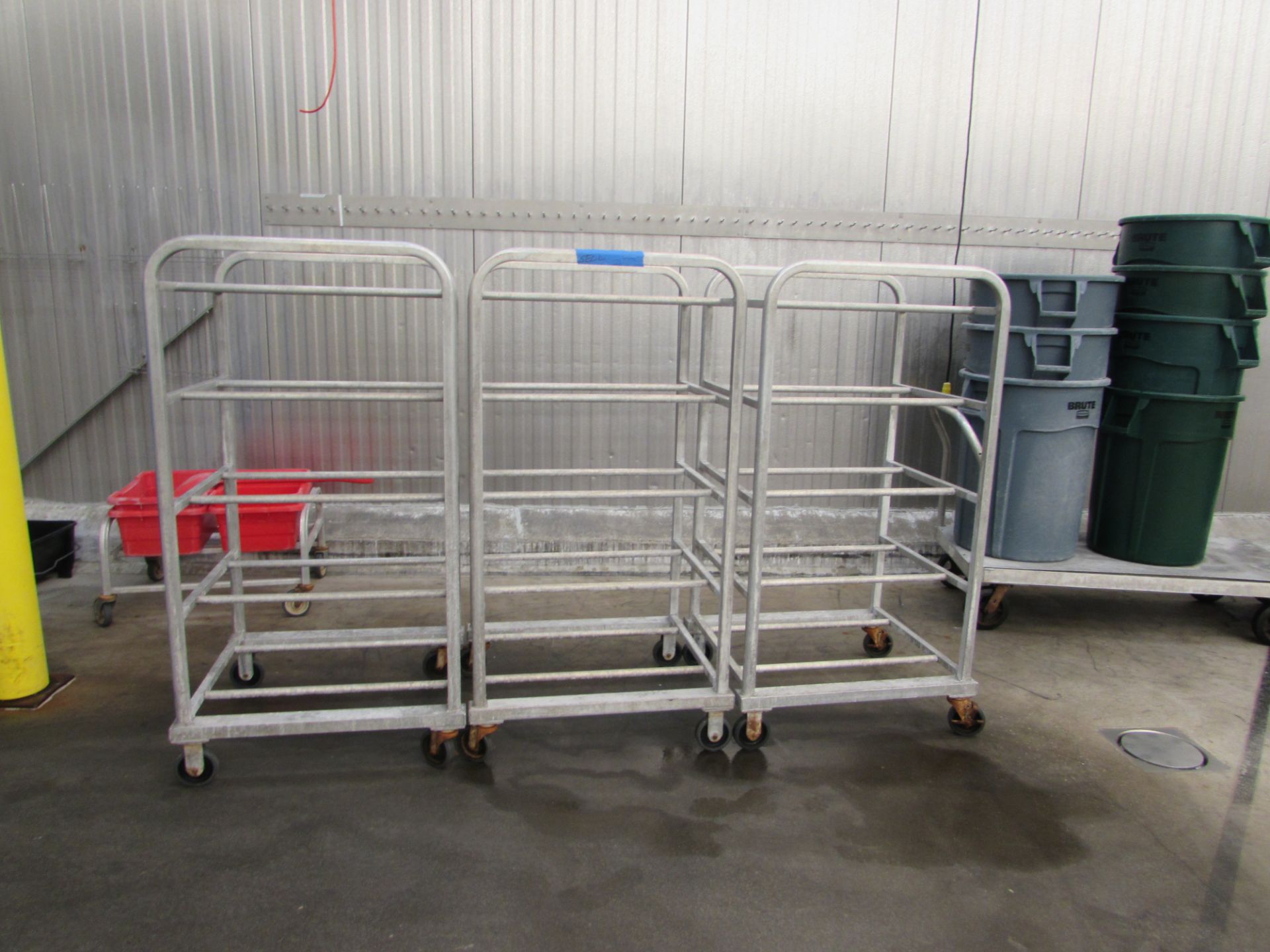 Heavy Duty Welded Aluminum Tote Dollies for Lug Totes, 28" x 32" x 62" High - Image 3 of 3