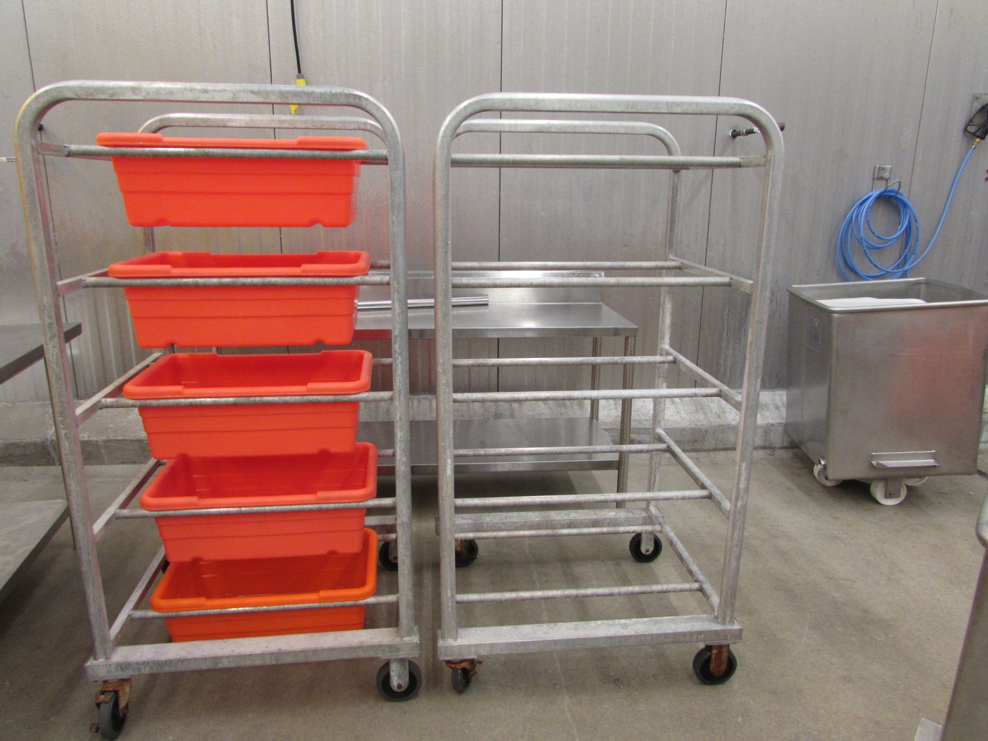 Heavy Duty Welded Aluminum Tote Dollies for Lug Totes, 28" x 32" x 62" High - Image 2 of 3