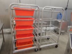 Heavy Duty Welded Aluminum Tote Dollies for Lug Totes, 28" x 32" x 62" High