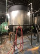 J.H. Lock 1,488 Gallon Jacketed Dome-Top Cone-Bottom Fermenter,
