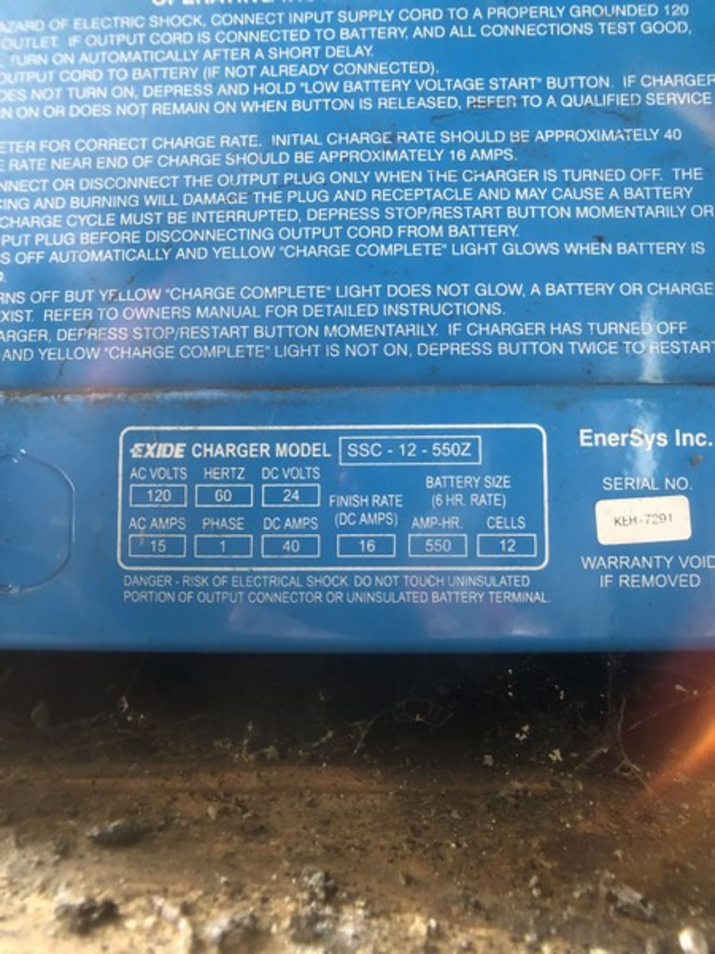 Exide Single Shift Battery Charger, 12 Cell 24 V - Image 3 of 3