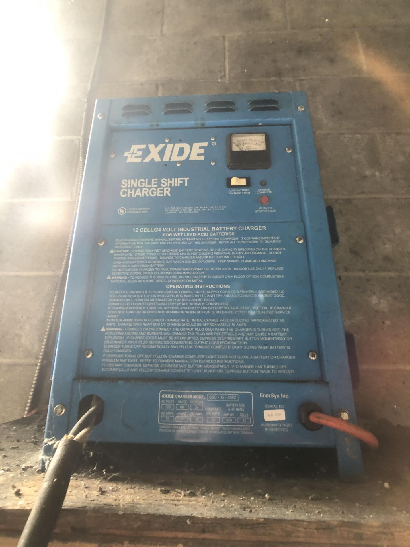 Exide Single Shift Battery Charger, 12 Cell 24 V - Image 2 of 3