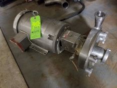Stainless steel Fristam Centrifugal pump; 3"/2"; Model: FPR742-155; S/N: FPR7421002826 with Baldor