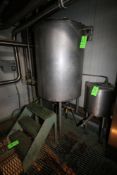 S/S Single Wall Balance Tanks, Tank Dims.: Aprox. 48" Tall x ___ Dia. Aprox. 20" Tall x 17" Dia.,