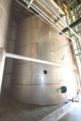 35,000 Gal. Single Wall S/S Holding Tank, Aprox. 17' 4" Dia., with Side Man Hole & S/S Butter Fly