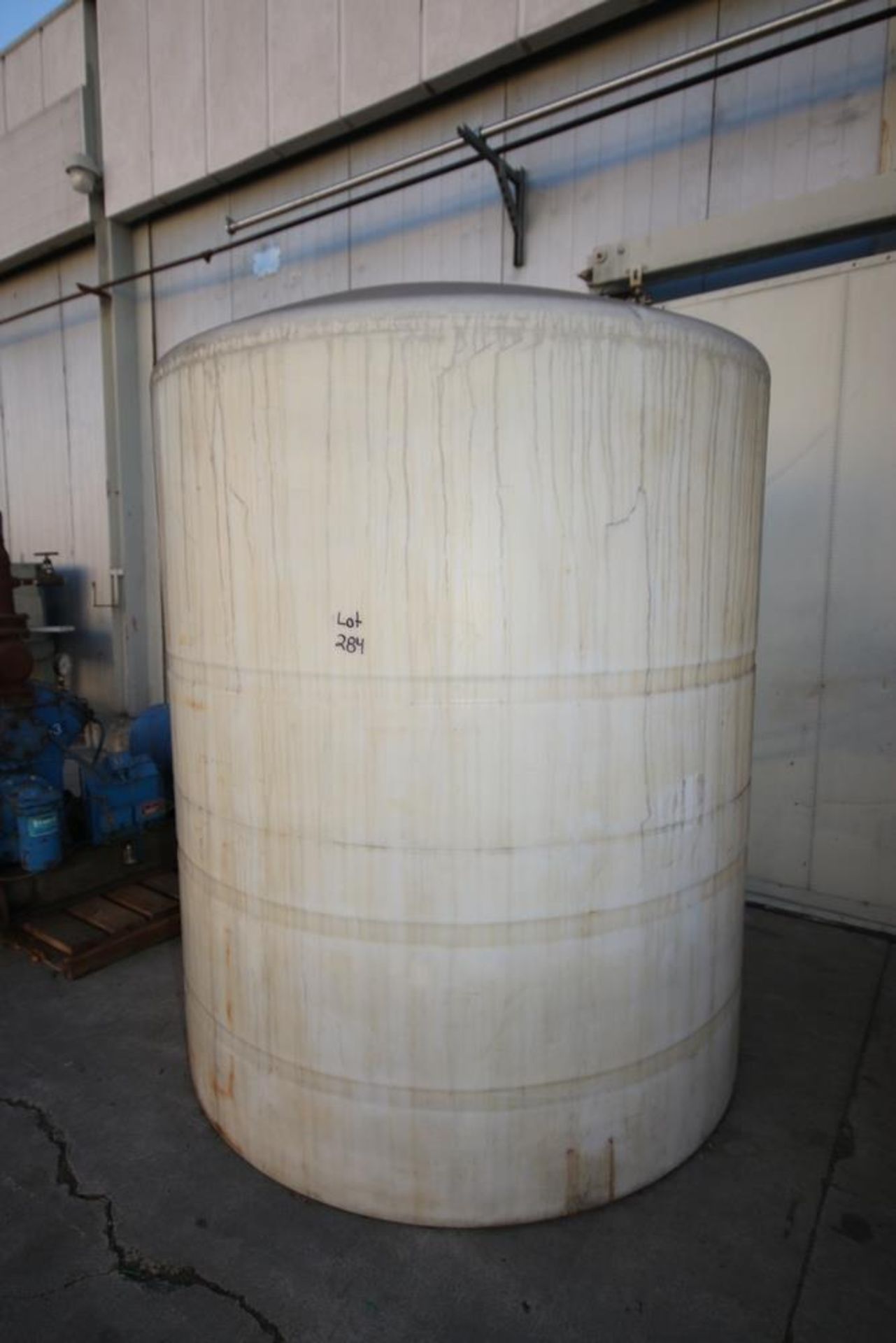 1,400 Gal. Vertical Plastic Storage Tank, Overall Dims.: Aprox. 83" Tall x 69" Dia.