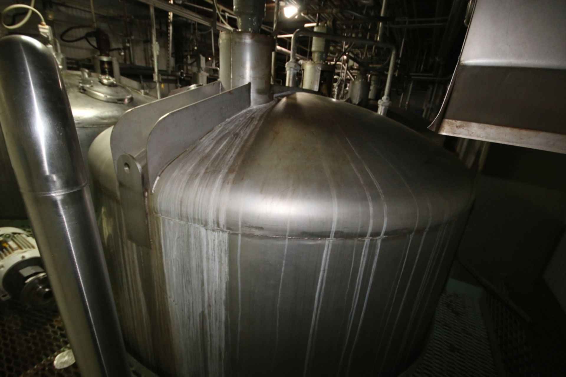 6,500 Gal. S/S Single Wall Vertical Mix Tank, Dome Top/Cone Bottom, with Dual S/S Vertical - Image 3 of 10