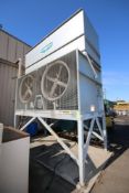 Evapco 2-Fan Ammonia Condenser, M/N PMC190E, S/N 9354555, Belt Number: 2B116, Mounted on Frame