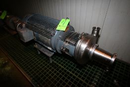 Tri-Clover 25 hp Centrifugal Pump, M/N C328MD28T-60ND-01U-15SP S/N 546825-01, with U.S. Electrical