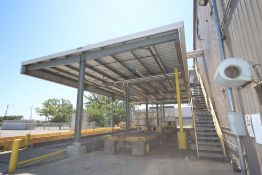 Receiving Bay Mezzanine, Overall Dims.: Aprox. 90' L x 36' W, with Upright Beams & Cross Beams, with