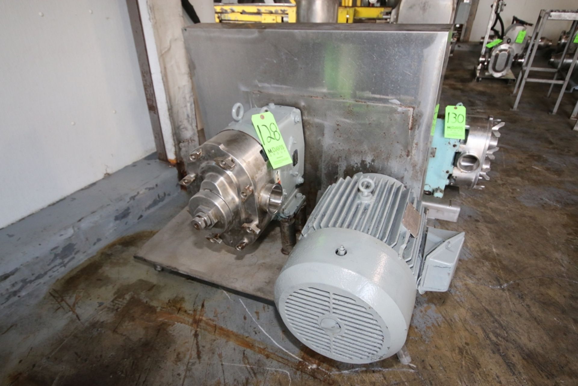 WCB 10 hp Positive Displacement Pump, M/N 130, S/N 190644-96, with 3" Clamp Type Inlet/Outlet,