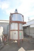 Aprox. 2,000 Gal. S/S Vertical Single Wall Mix Tank, Tank Dims.: Aprox. 112" H x 76" Dia. with