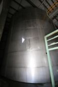 150,000 Gal. Single Wall S/S Holding Tank, Aprox. 32' Dia., with Side Man Hole & S/S Butter Fly