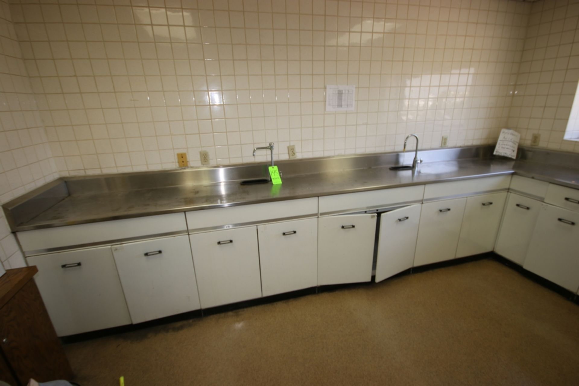 S/S Top Lab Counters, with Bottom Drawers, and (3) Sink Inlets, Overall Dims.: Aprox. 24" W x 36" - Image 2 of 3