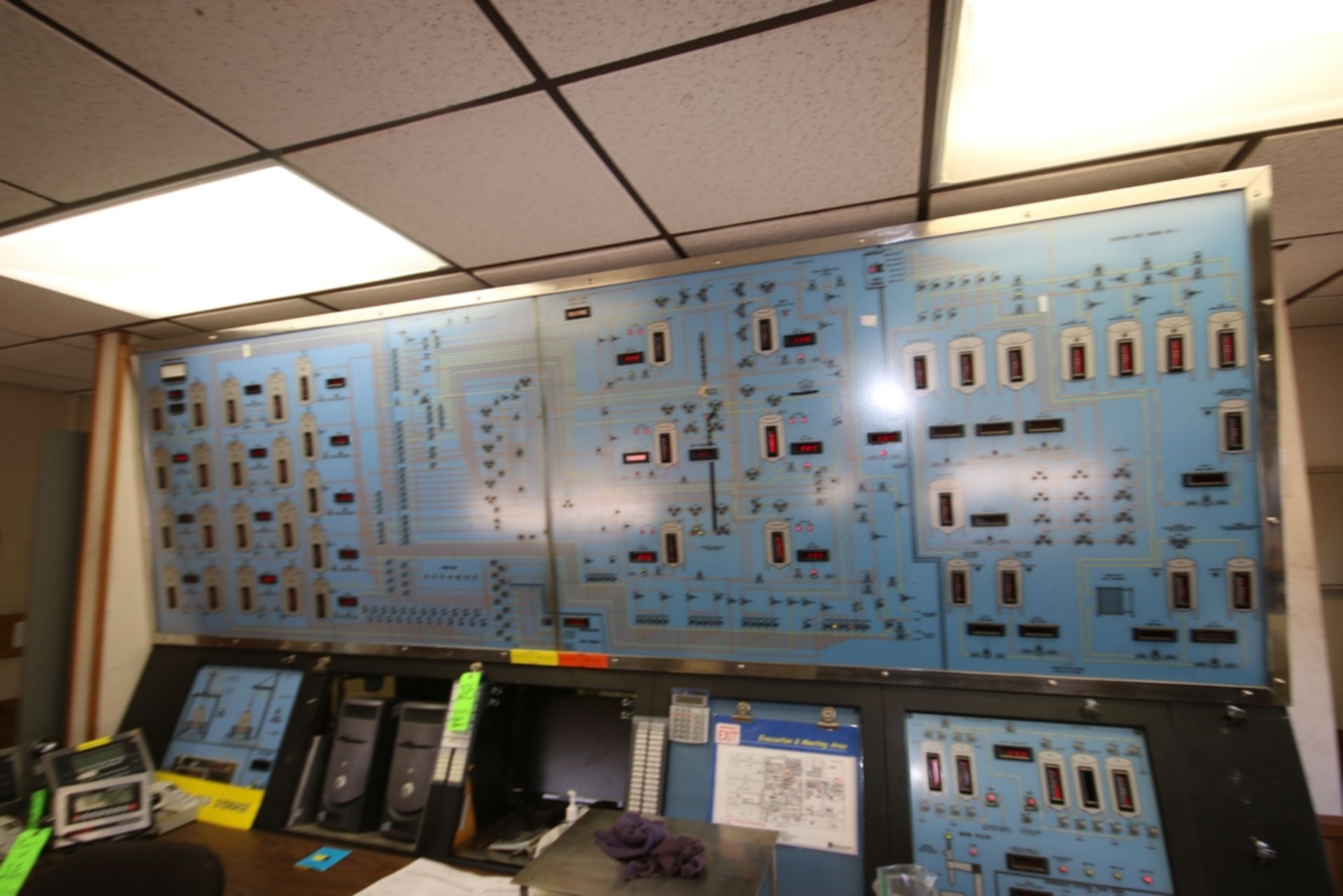 Control Room Display Board, Includes Tank Level Diagram & Tank Receiving Diagram, Wall Mounted in