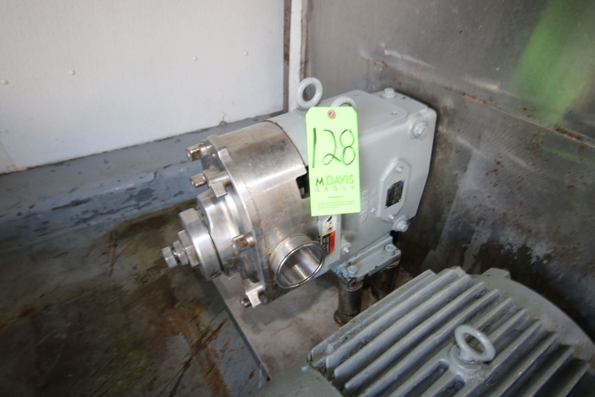 WCB 10 hp Positive Displacement Pump, M/N 130, S/N 190644-96, with 3" Clamp Type Inlet/Outlet, - Image 8 of 8