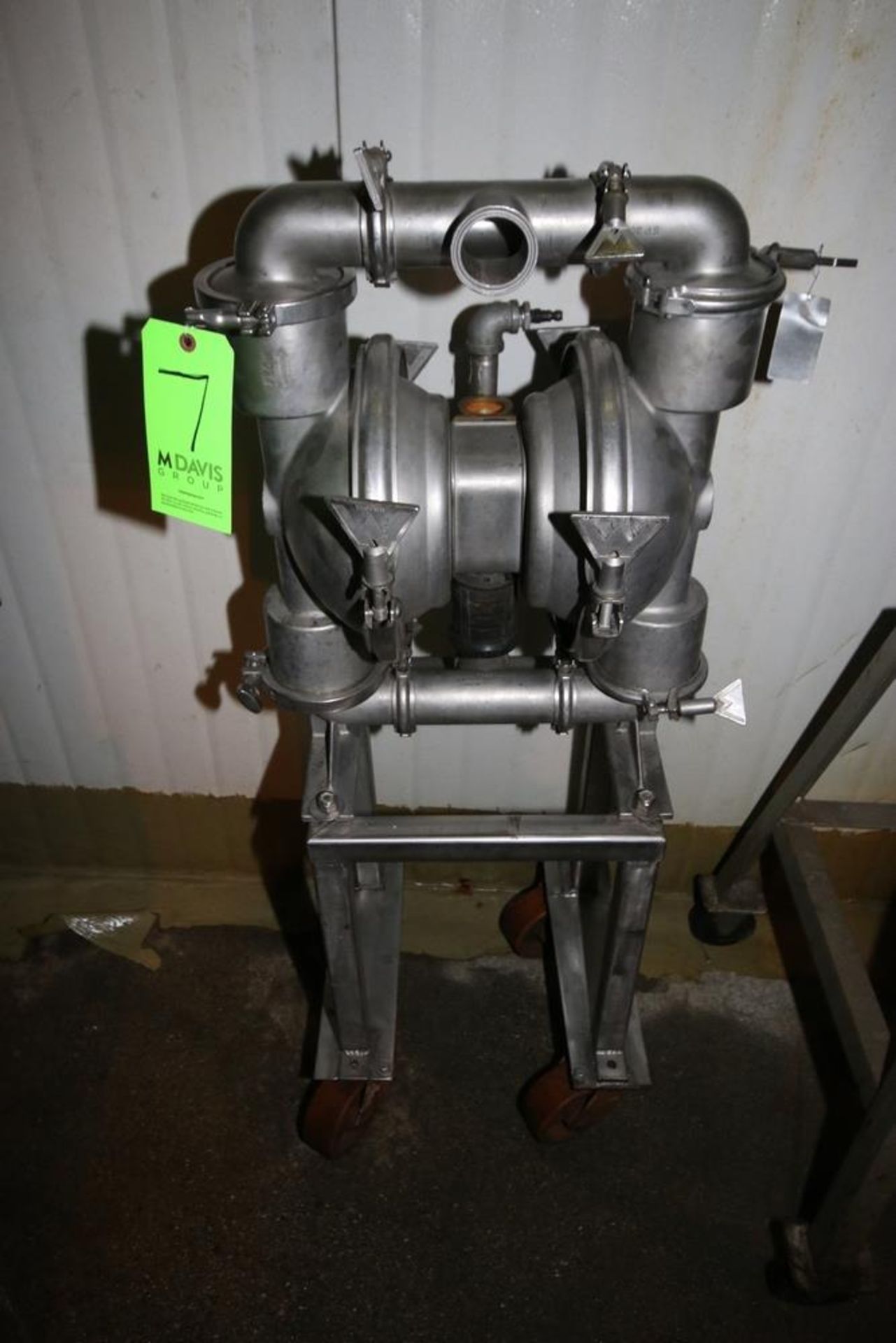 S/S SP-35 Diaphragm Pump, with 2" Clamp Type Inlet/Outlet, Mounted on S/S Portable Frame