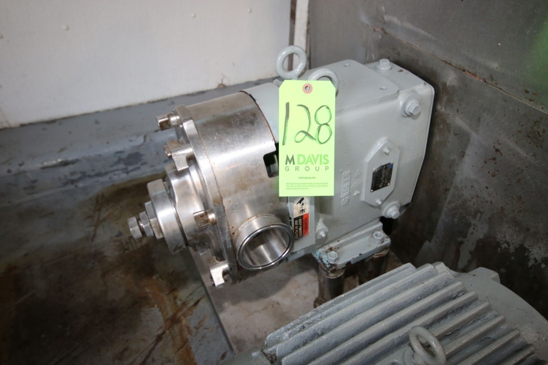 WCB 10 hp Positive Displacement Pump, M/N 130, S/N 190644-96, with 3" Clamp Type Inlet/Outlet, - Image 3 of 8