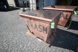 Galbreath Self Dumping Portable Hopper, M/N LH100, Size: 1 yd., 1,500 Capacity, Overall. Dims.: