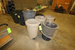 Lot of Assorted Trash Cans, Includes Some with Wheels, Aprox. (11-Pce. Lot)