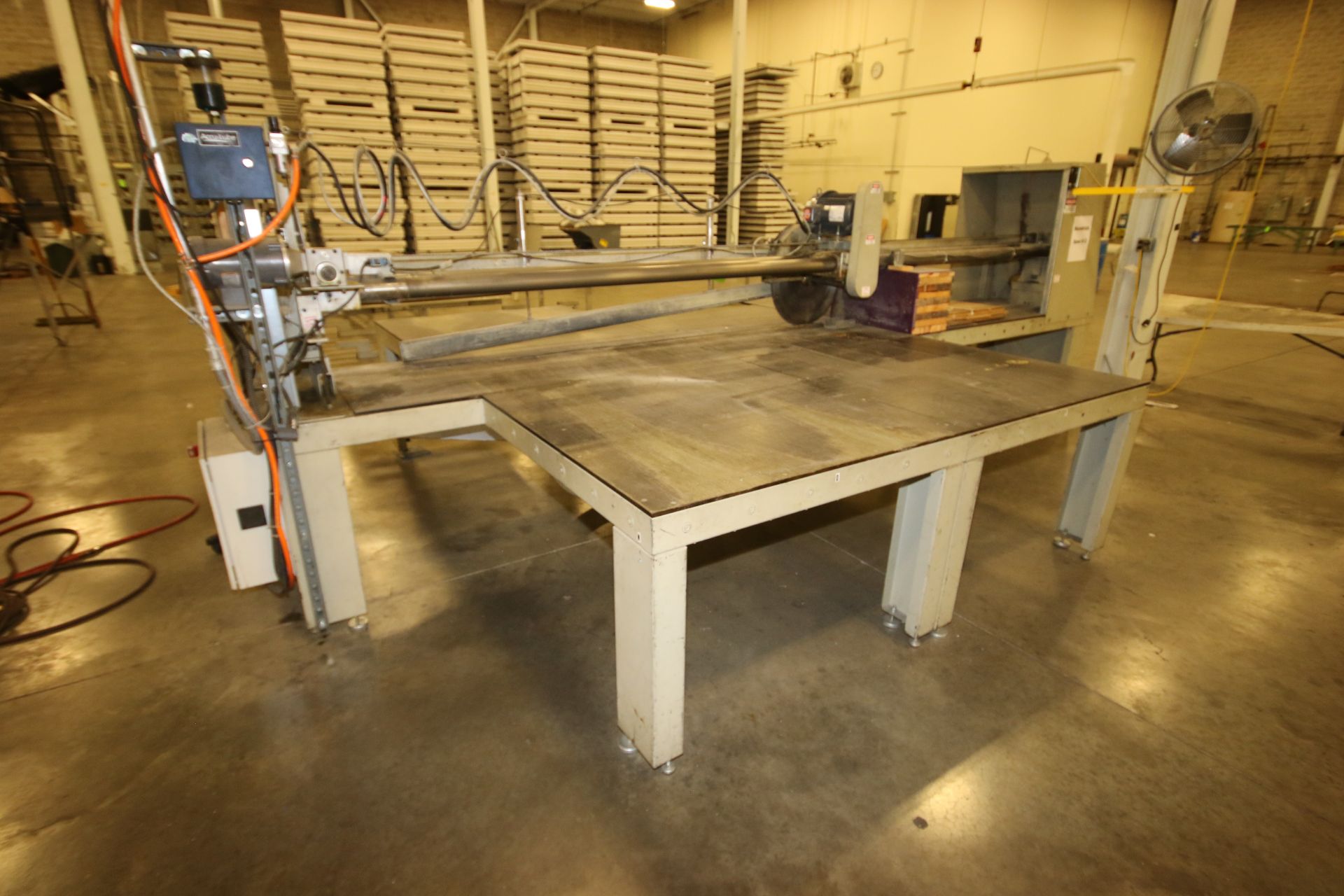 Hendrick 22" Dia. Cross Cut Saw, with Laser Assist, Aprox. 136" W Cutting Area, with Inlet & - Image 3 of 6