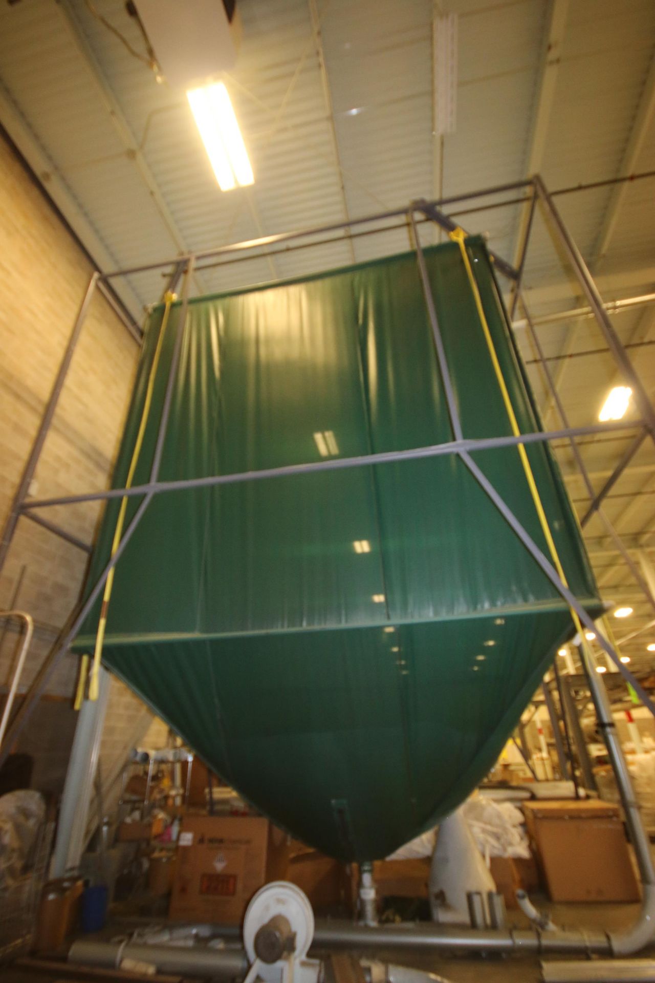 Bulk Storage Bin, with Uprights and Cross Beams, with Bottom Mounted Discharge Valve, Overall Dims.: - Image 2 of 4