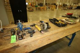 Lot of Assorted Power Tools, Includes Black & Decker 2 hp Saw, (2) Dewalt Grinders with Hard Case,