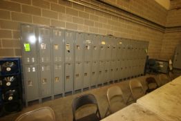 Hallowell 36-Employee Lockers, Overall Dims.: Aprox. 18' L x 12" W x 80" H