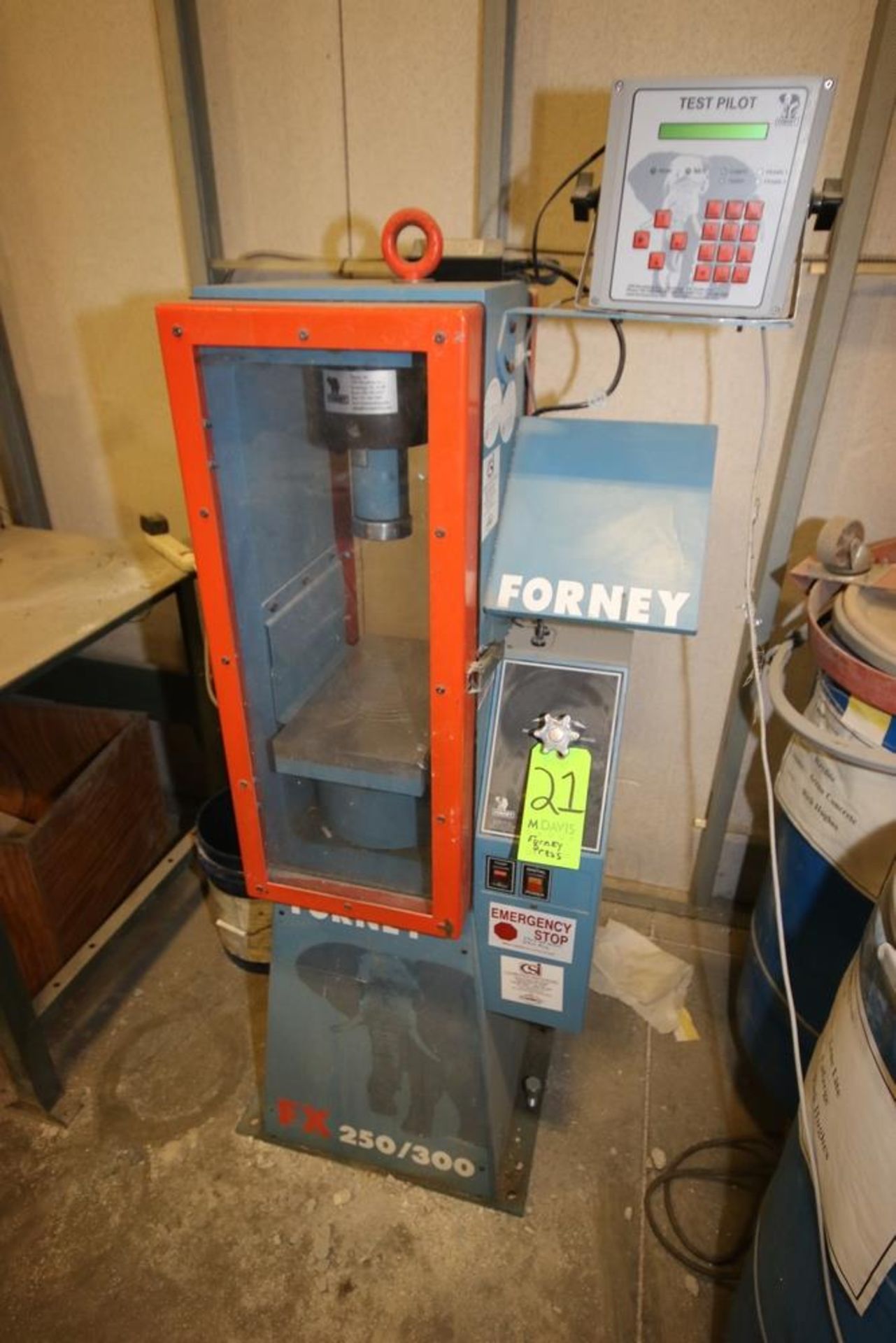 Forney Automated Press, M/N FX-250F-DR2001, S/N 06254, Capacity 300,000 lbs., 115 Volts, 1 Phase