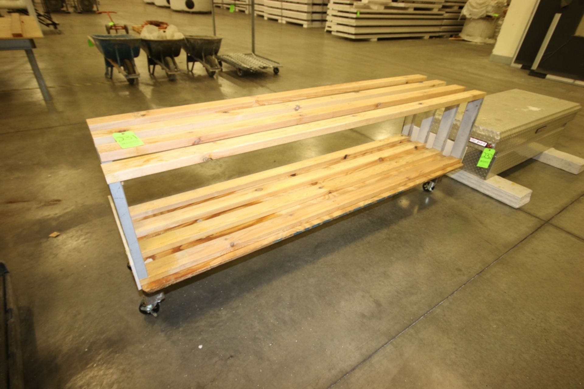 Portable Wooden Cart, Overall Dims.: Aprox. 96" L x 23-1/2" W x 36" H