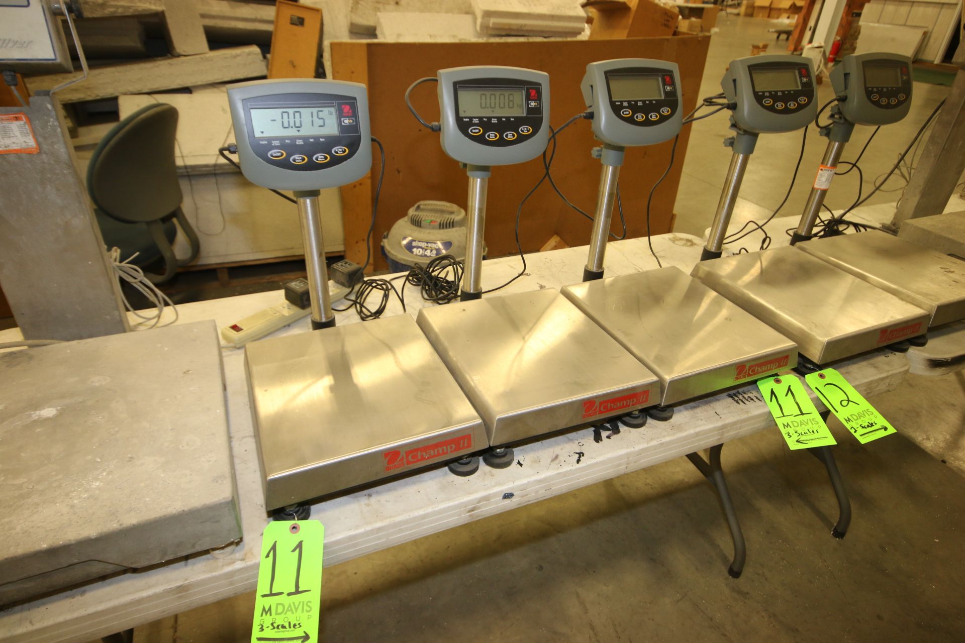 Ohaus S/S Digitial Platform Scales, M/N CD-11, with Digitial Read Outs, Platform Dims.: Aprox. 14" L